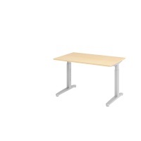 Schreibtisch C-Fu&szlig; 120x80cm Ahorn/Silber