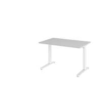 Schreibtisch C-Fuß 120x80cm Grau/Weiß