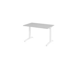 Schreibtisch C-Fu&szlig; 120x80cm Grau/Wei&szlig;