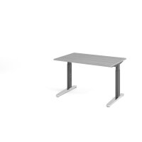 Schreibtisch C-Fuß 120x80cm Eiche/ slider
