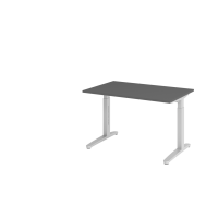Schreibtisch C-Fu&szlig; 120x80cm Graphit/Silber