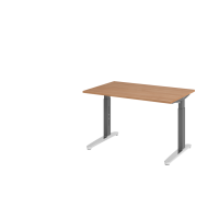Schreibtisch C-Fu&szlig; 120x80cm Nussb/GraphitPo