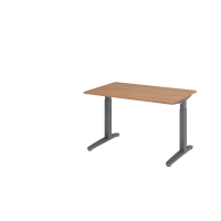 Schreibtisch C-Fu&szlig; 120x80cm Nussb/Graphit