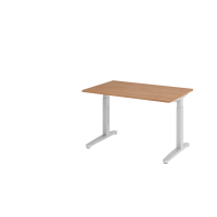 Schreibtisch C-Fu&szlig; 120x80cm Nussb/Silber