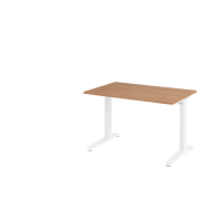 Schreibtisch C-Fu&szlig; 120x80cm Nussb/Wei&szlig;