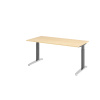 Schreibtisch C-Fuß 160x80cm Ahorn/GraphitPo