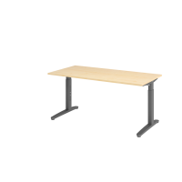 Schreibtisch C-Fu&szlig; 160x80cm Ahorn/Graphit