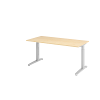 Schreibtisch C-Fu&szlig; 160x80cm Ahorn/Silber