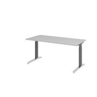 Schreibtisch C-Fuß 160x80cm Grau/GraphitPo