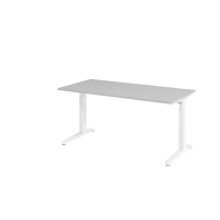 Schreibtisch C-Fuß 160x80cm Grau/Weiß
