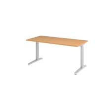 Schreibtisch C-Fuß 160x80cm Buche/Silber