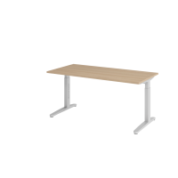 Schreibtisch C-Fuß 160x80cm Eiche/Silber