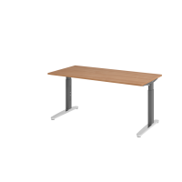 Schreibtisch C-Fuß 160x80cm Nussb/GraphitPo