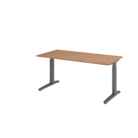 Schreibtisch C-Fuß 160x80cm Nussbaum/Graphit