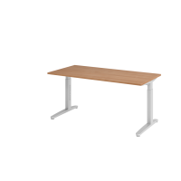 Schreibtisch C-Fuß 160x80cm Nussb/Silber