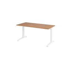 Schreibtisch C-Fuß 160x80cm Nussb/Weiß