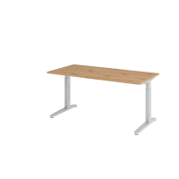 Schreibtisch C-Fuß 160x80cm Asteiche/Silber