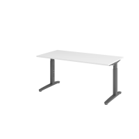Schreibtisch C-Fuß 160x80cmWeiß/Graphit