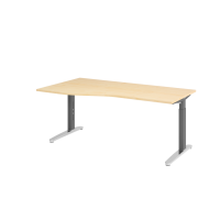 Schreibtisch C-Fuß 180x100/80cm Ahorn/Graphit