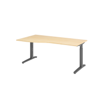 Schreibtisch C-Fuß 180x100/80cm Ahorn/Graphit