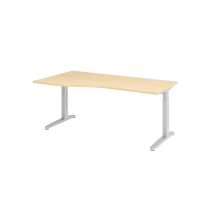 Schreibtisch C-Fu&szlig; 180x100/80cm Ahorn/Silber