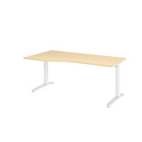 Schreibtisch C-Fuß 180x100/80cm Ahorn/Weiß