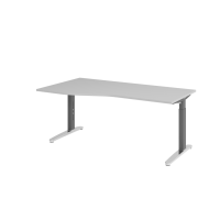 Schreibtisch C-Fuß 180x100/80cm Grau/GraphitP