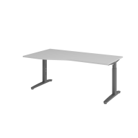 Schreibtisch C-Fuß 180x100/80cm Grau/Graphit