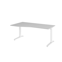 Schreibtisch C-Fuß 180x100/80cm Grau/Weiß