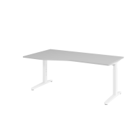 Schreibtisch C-Fuß 180x100/80cm Grau/Weiß