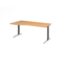 Schreibtisch C-Fuß 180x100/80cm Bu gallery