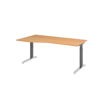 Schreibtisch C-Fuß 180x100/80cm Buche/Graphit
