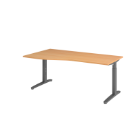 Schreibtisch C-Fuß 180x100/80cm Buche/Graphit