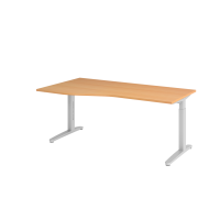 Schreibtisch C-Fuß 180x100/80cm Buche/Silber