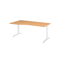 Schreibtisch C-Fuß 180x100/80cm Buche/Weiß