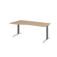 Schreibtisch C-Fuß 180x100/80cm Eiche/Graphit