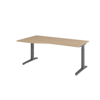 Schreibtisch C-Fuß 180x100/80cm Eiche/Graphit