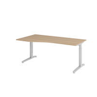 Schreibtisch C-Fuß 180x100/80cm Eiche/Silber