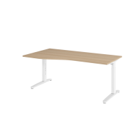 Schreibtisch C-Fuß 180x100/80cm Eiche/Weiß