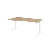 Schreibtisch C-Fuß 180x100/80cm Eiche/Weiß