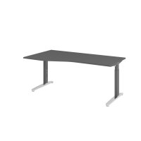 Schreibtisch C-Fuß 180x100/80cm Graphit/Graph