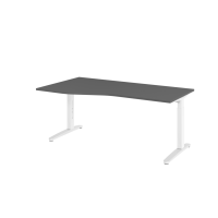 Schreibtisch C-Fuß 180x100/80cm Graphit/Weiß