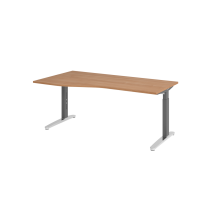 Schreibtisch C-Fuß 180x100/80cm Nussb/Graphit