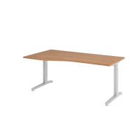 Schreibtisch C-Fuß 180x100/80cm Nussb/Silber