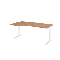 Schreibtisch C-Fuß 180x100/80cm Nussb/Weiß