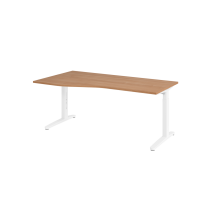 Schreibtisch C-Fuß 180x100/80cm Nussb/Weiß