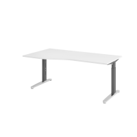 Schreibtisch C-Fuß 180x100/80cm Weiß/GraphitP