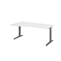 Schreibtisch C-Fuß 180x100/80cm Weiß/Graphit