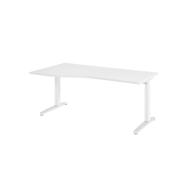 Schreibtisch C-Fuß 180x100/80cm Weiß/Weiß