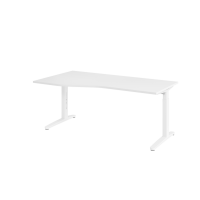 Schreibtisch C-Fuß 180x100/80cm Weiß/Weiß
